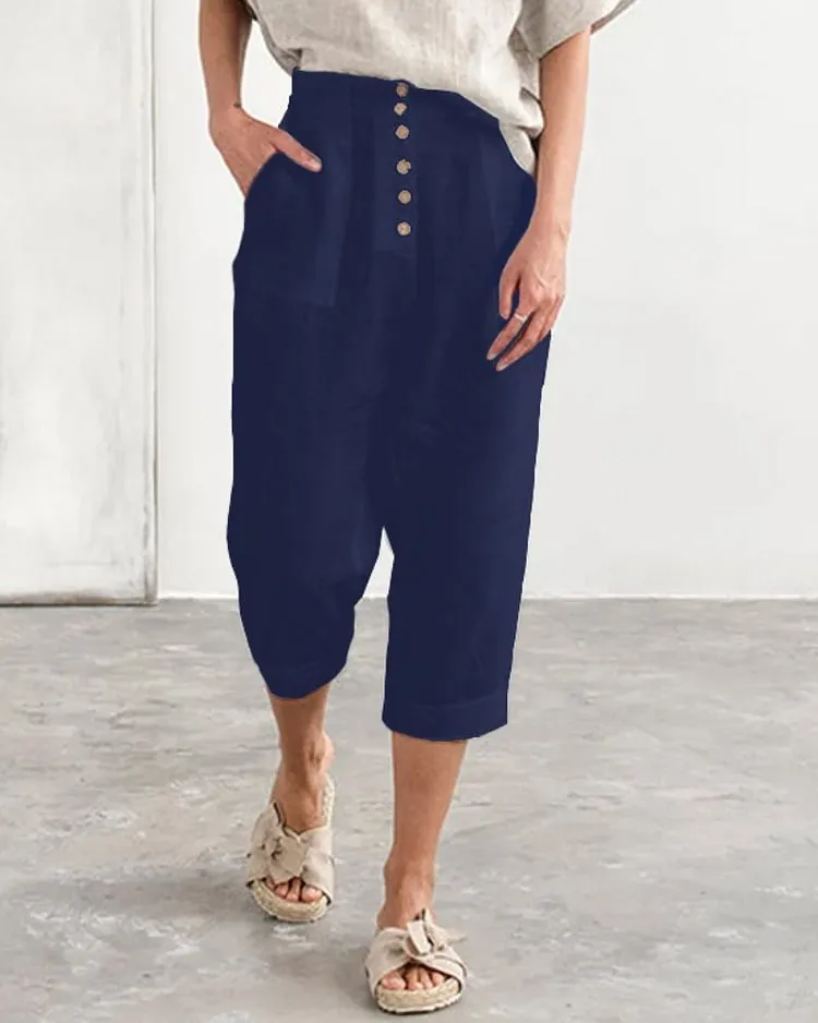 Button Cropped Pants