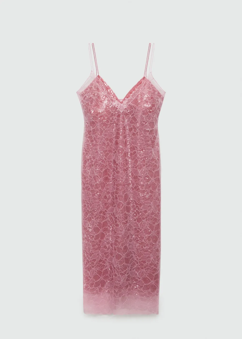 Sequin lace slip dress