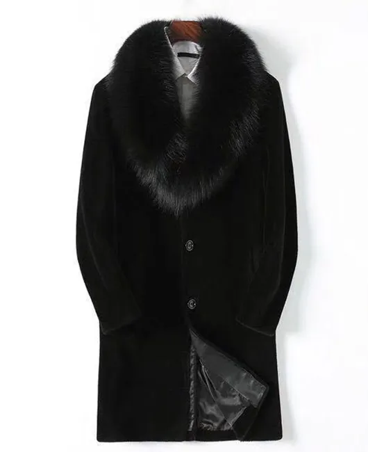 Daily Solid Fuzzy Collar Three Button Pockets Coat