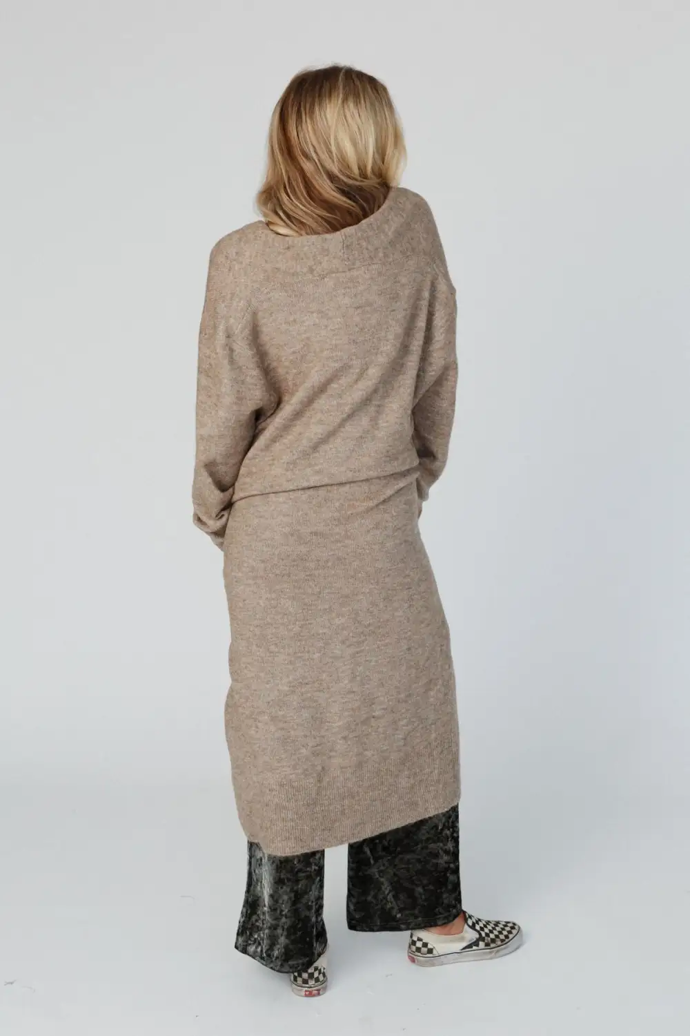 So Cozy Oversized Solid Knit Duster - Mocha