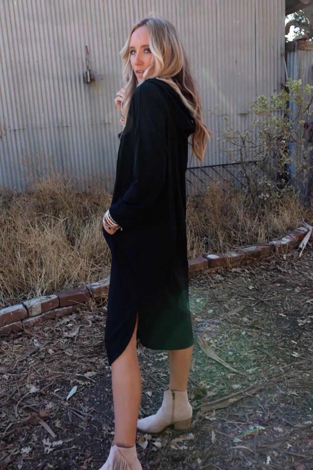 Your Go To Hoodie Dress - Black