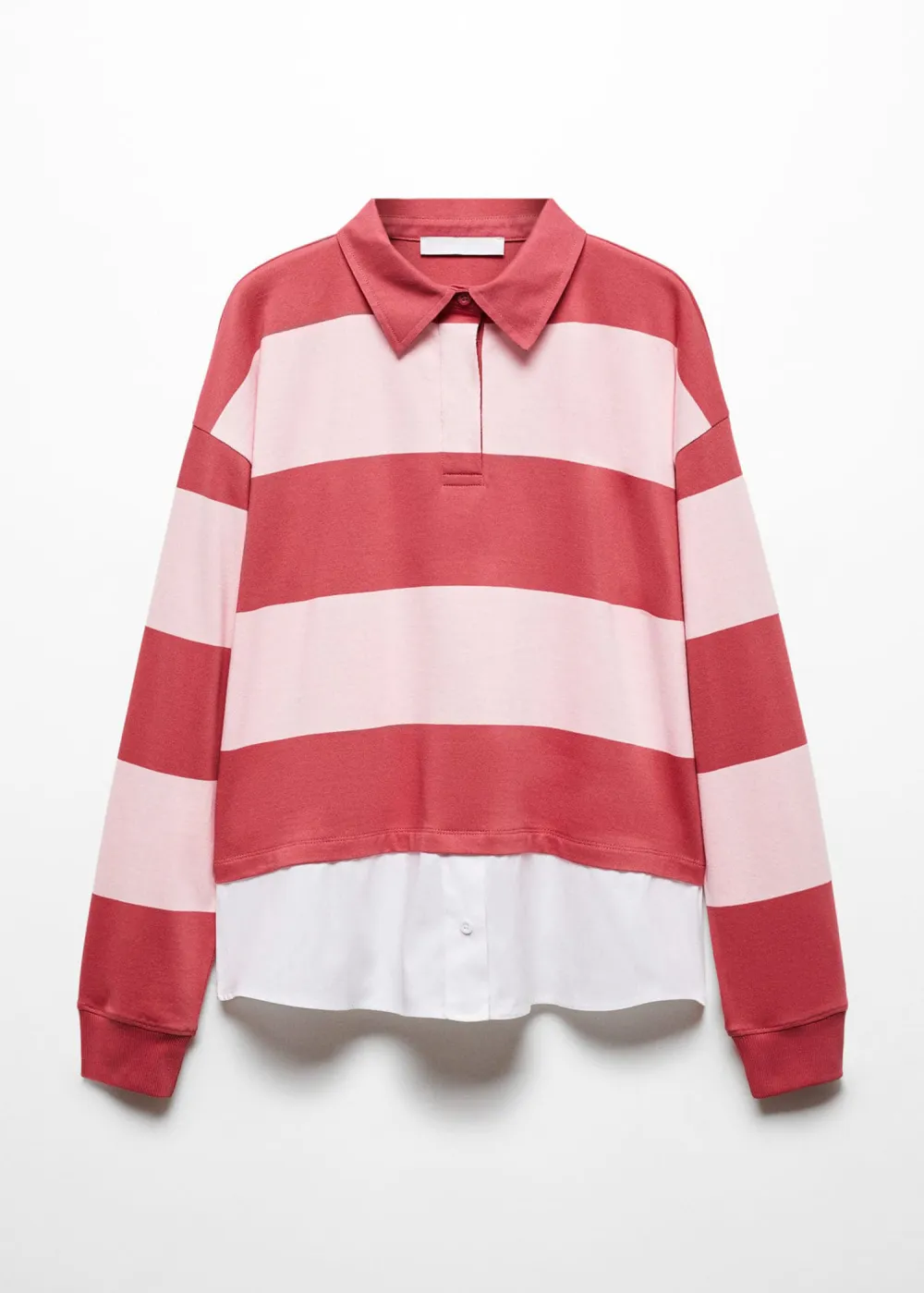 Striped polo shirt combined