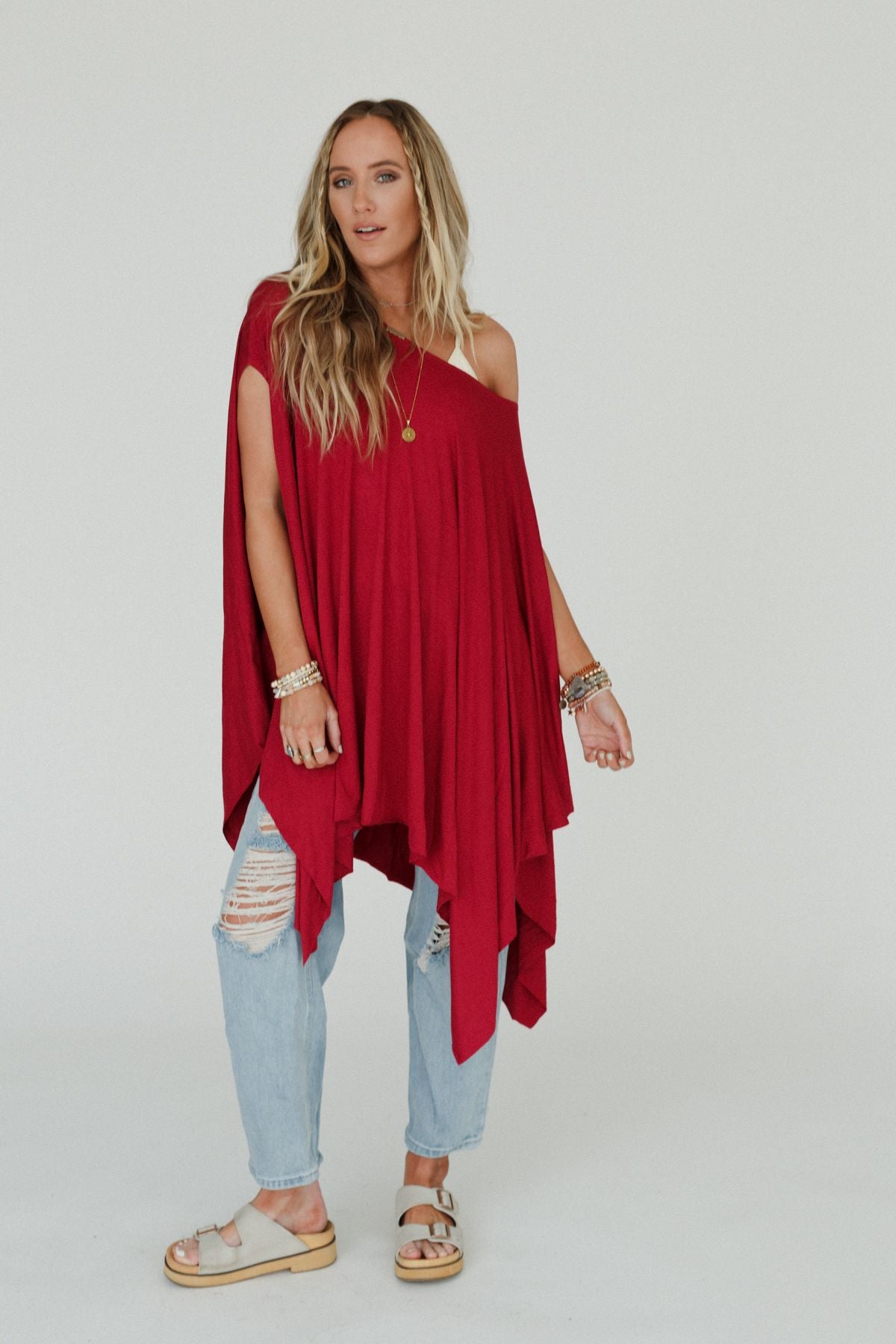 The Wren Tunic - Cranberry Red