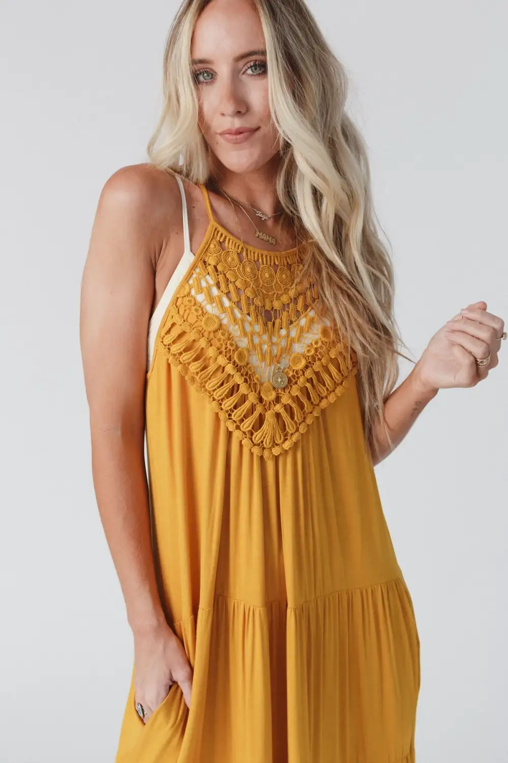 Perfection Tiered Maxi Dress - Mustard