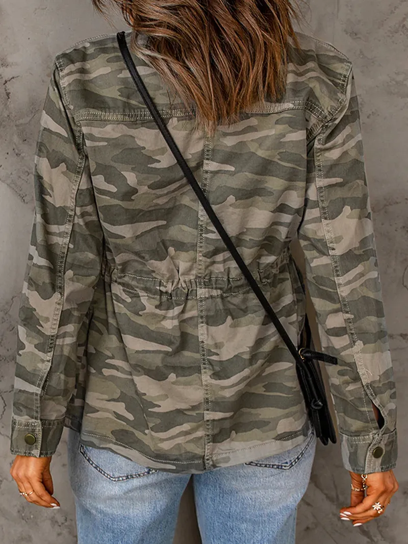 Women's Casual Camouflage Long Sleeve Jacket