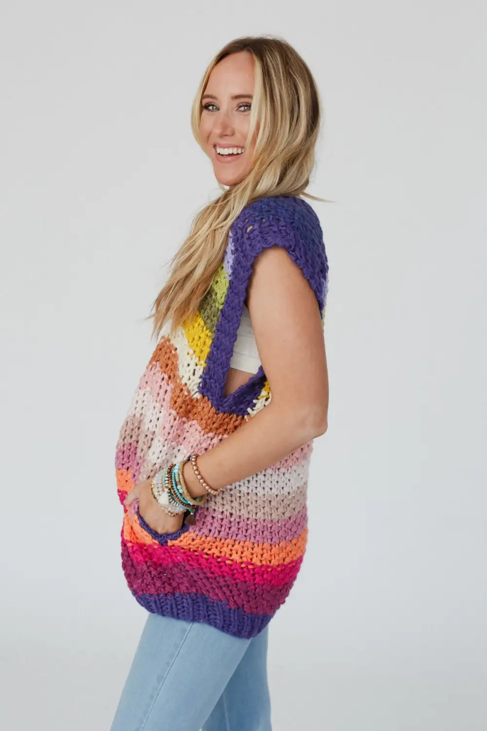 Wrapped Up In Color Knit Vest - Multi