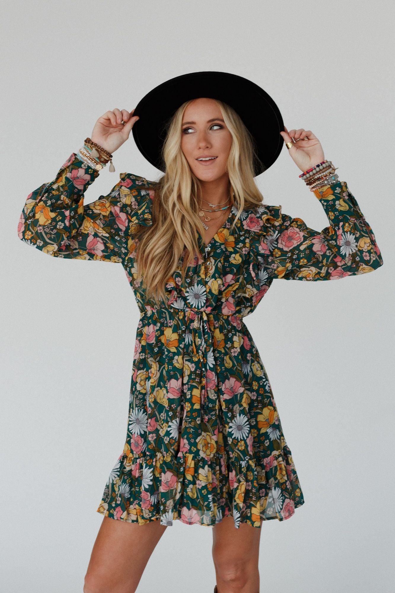 Fierce Florals Dress - Green