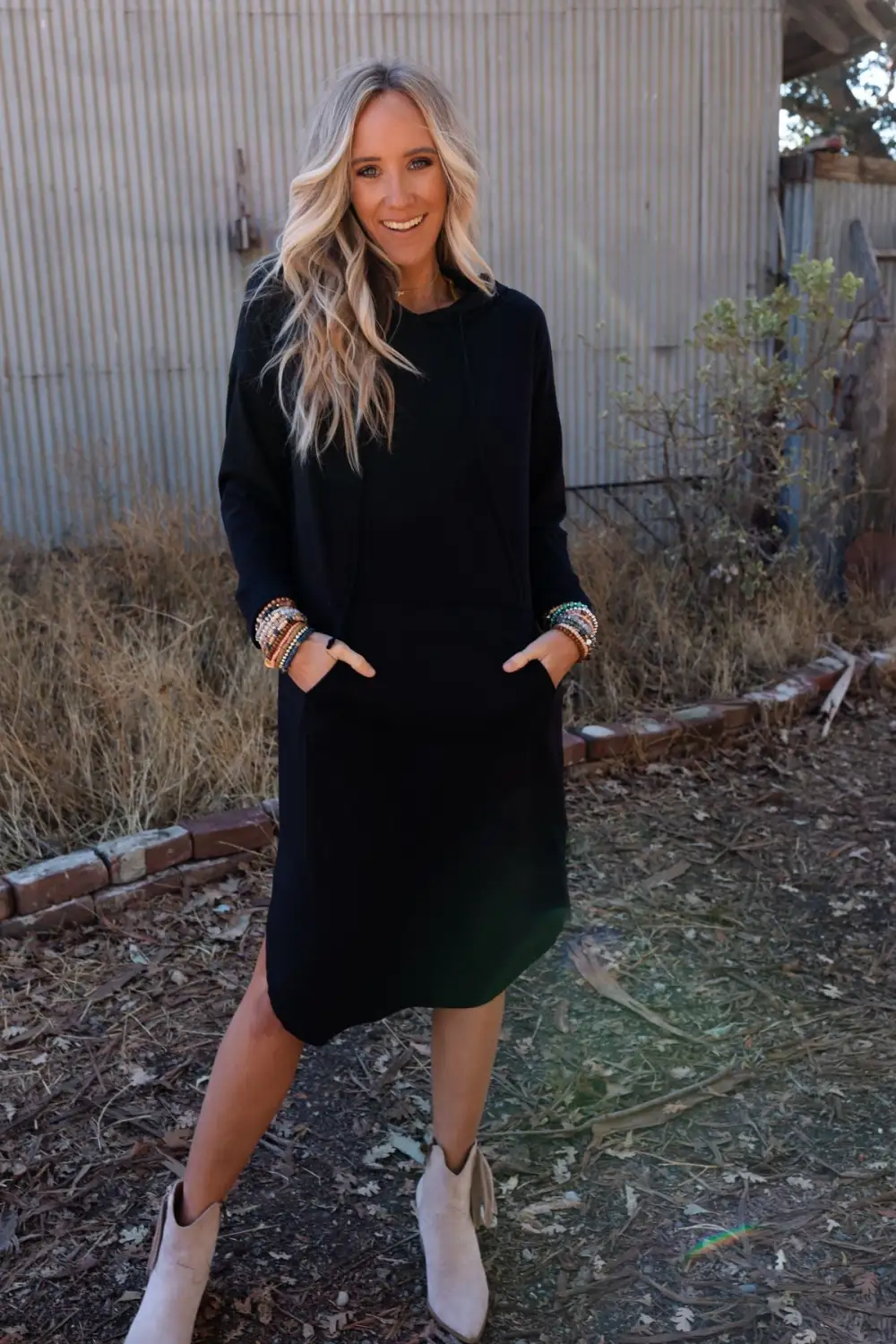 Your Go To Hoodie Dress - Black