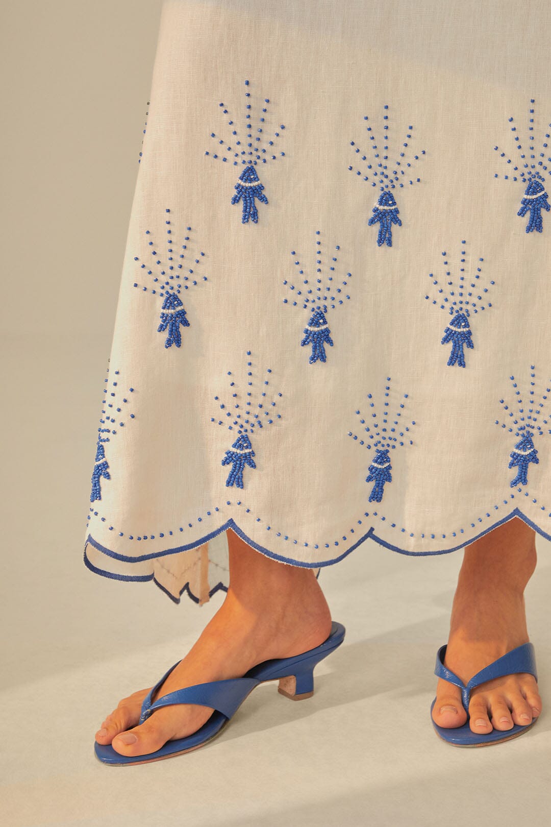 Off-White Sea Of Fish Embroidered Midi Dress