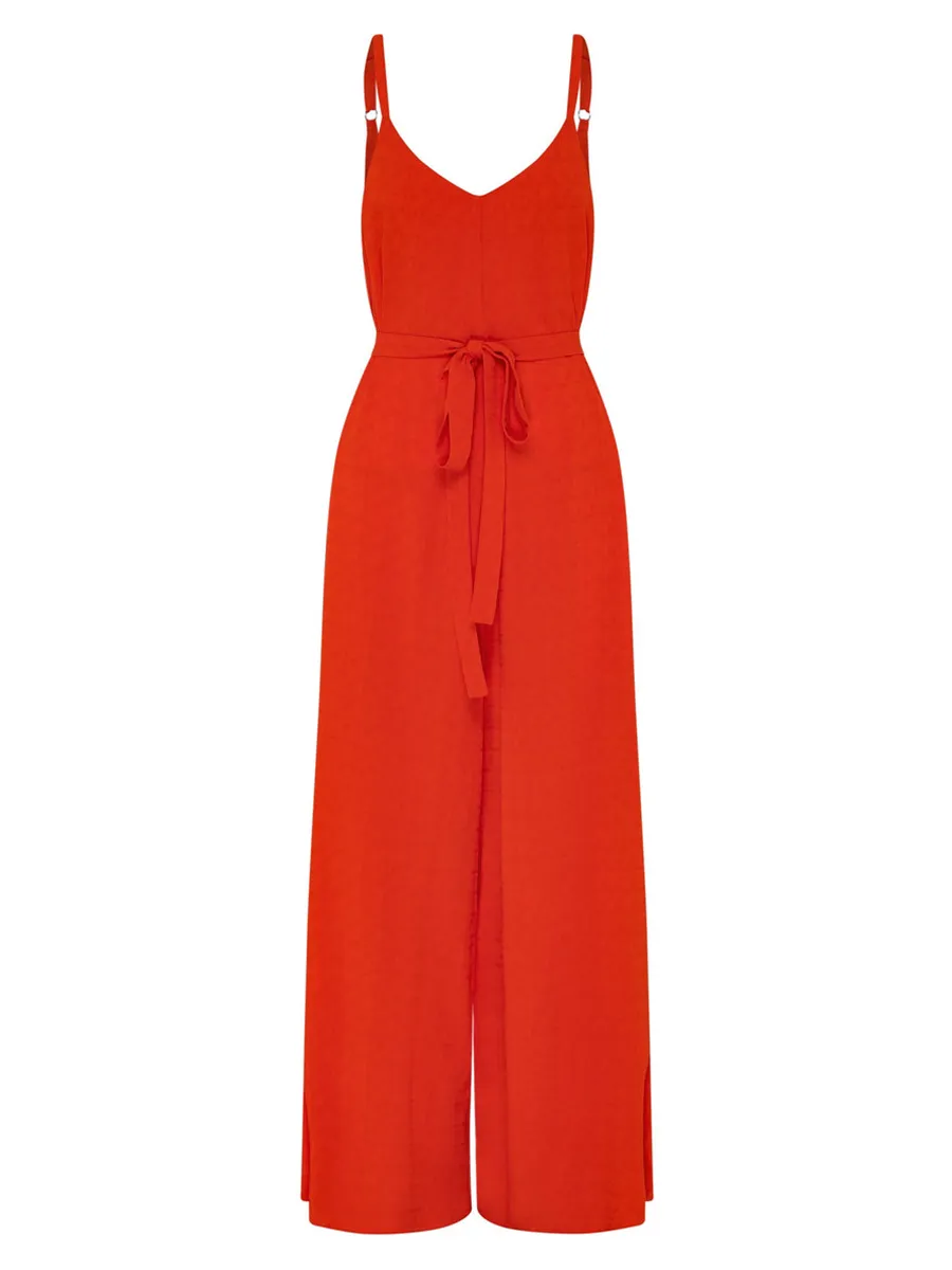 Women's vacation loose wide-leg jumpsuits