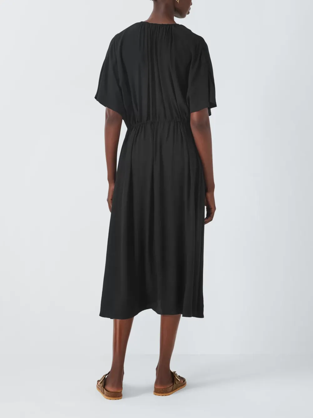 Fluid Drawstring Waist Dress