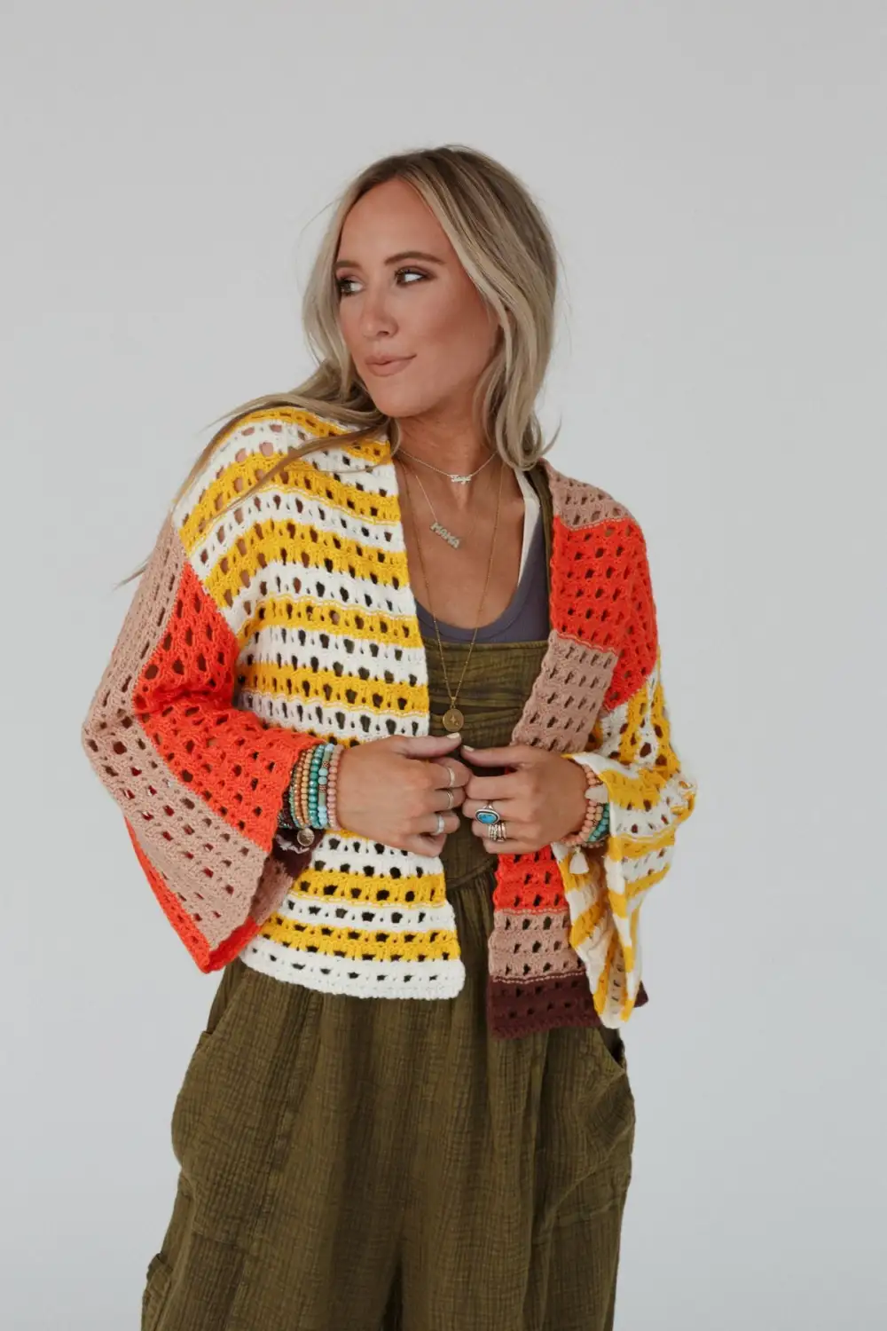 Chasing Sunsets Cardigan - Orange Multi