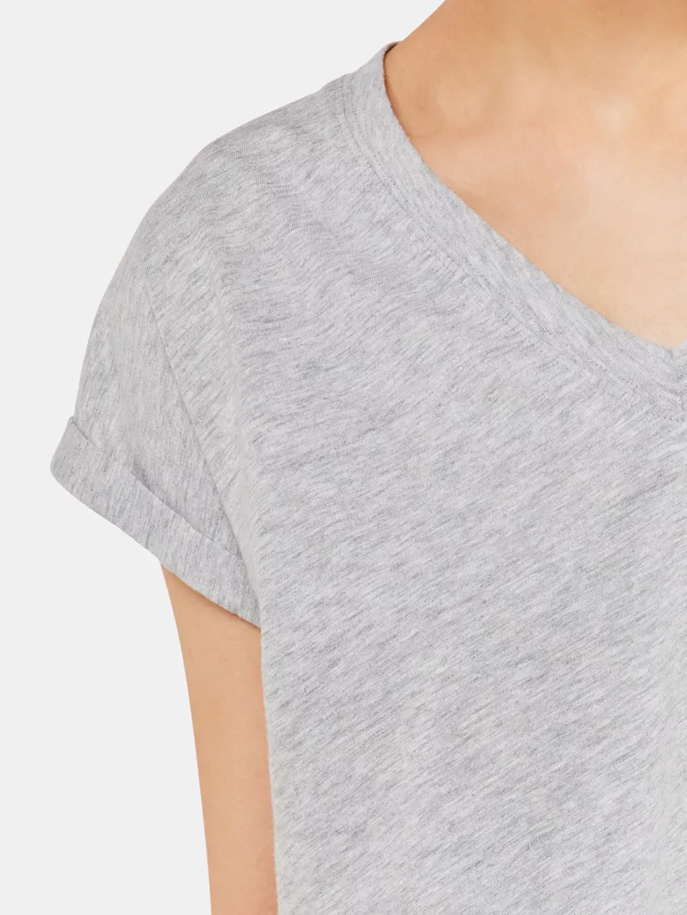 Willa Organic Cotton V-Neck Cap Sleeve T-Shirt