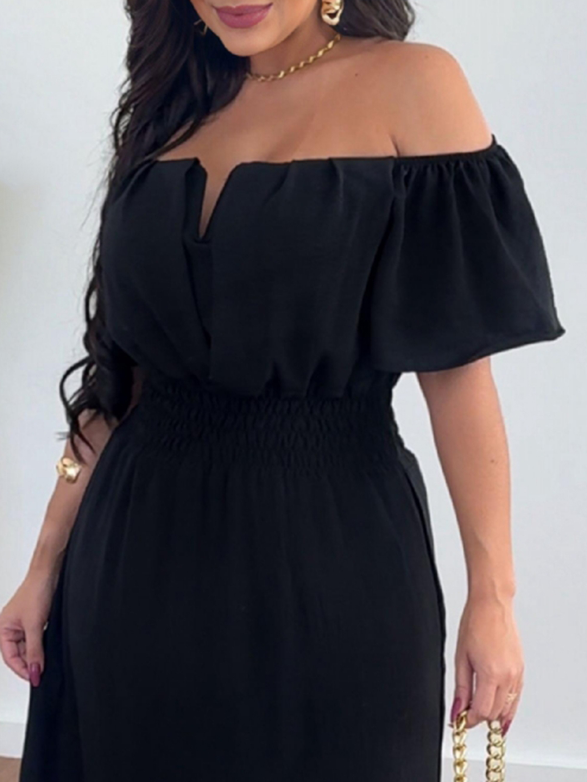 LONG BLACK DEC DRESS