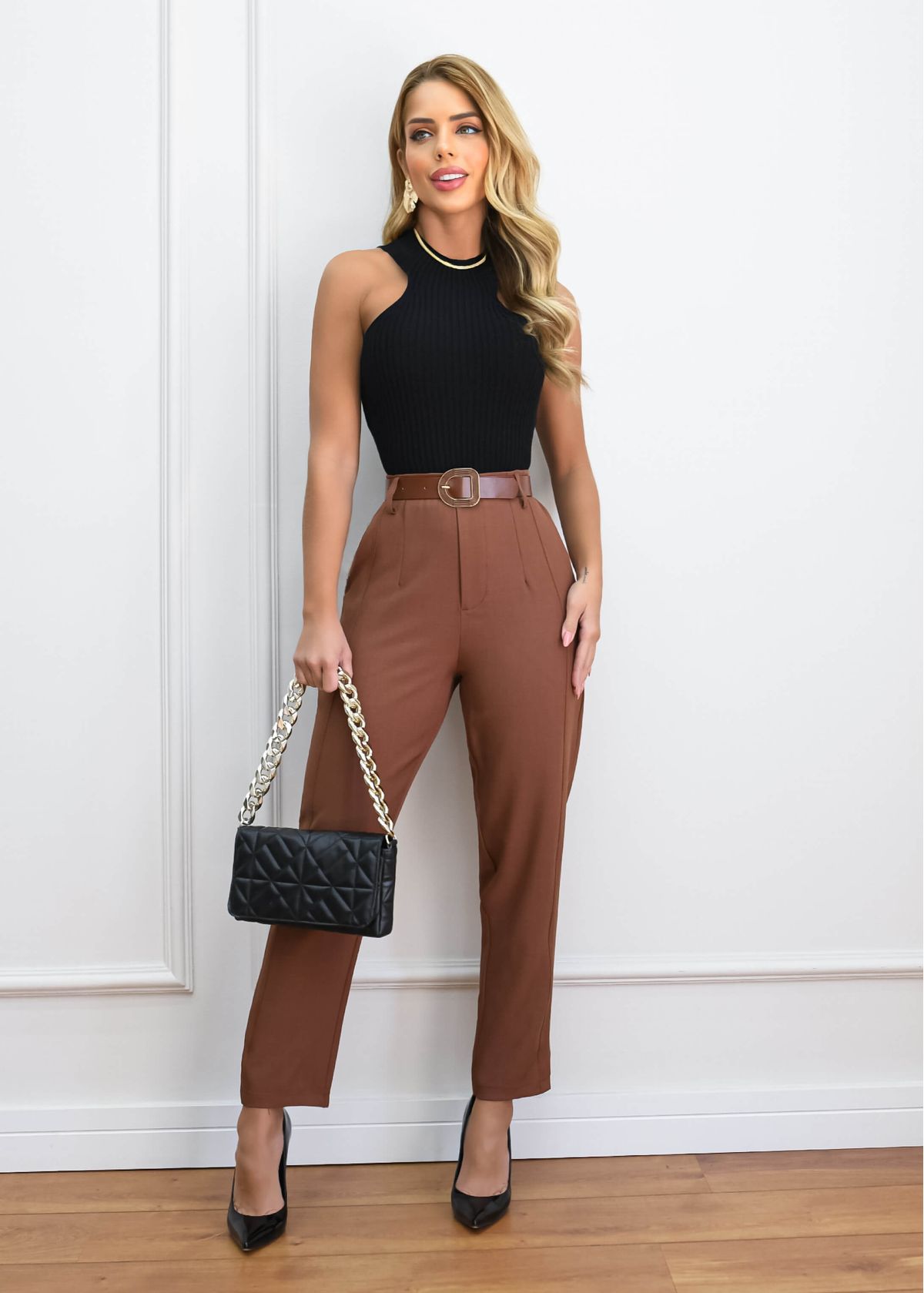 SLIM HIGH WAIST DRESS PANTS