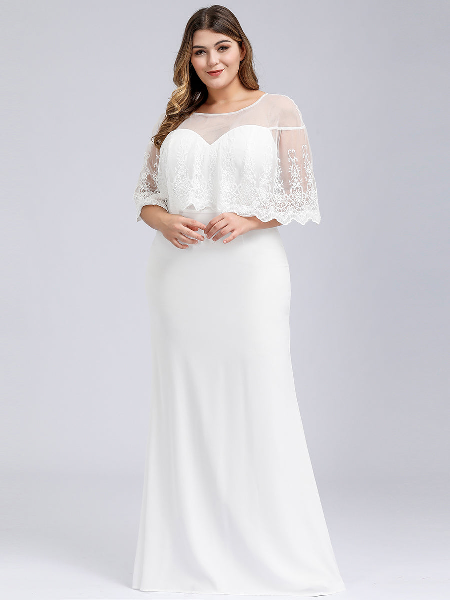 Sweetheart Illusion Ruffle Sleeves Floor-Length Wholesale Wedding Dresses