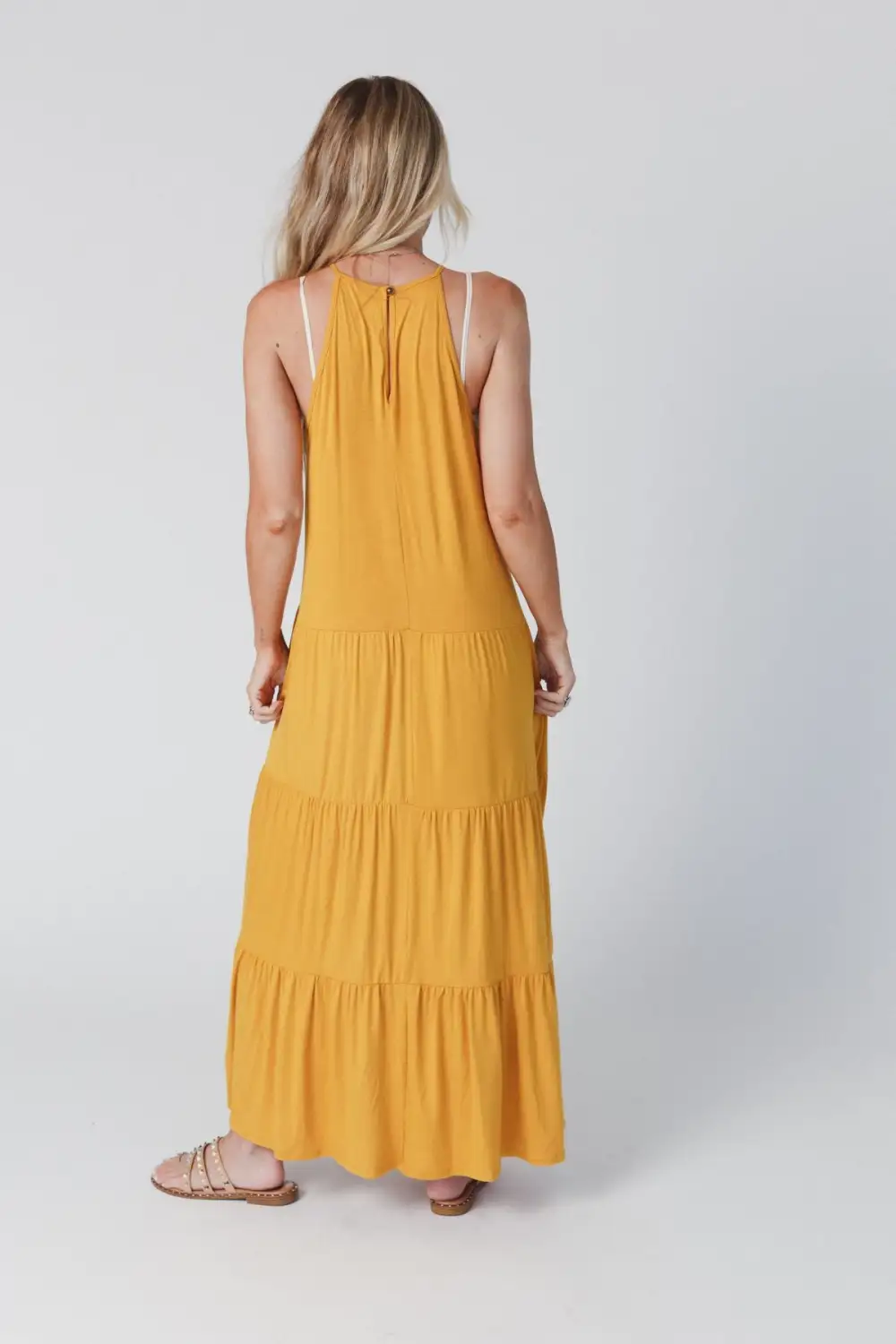 Perfection Tiered Maxi Dress - Mustard