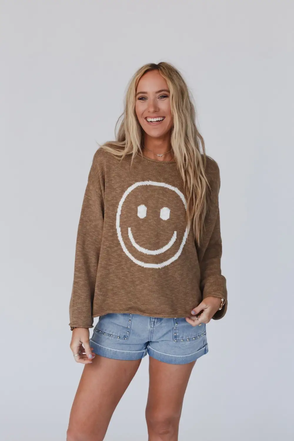 Made You Smile Sweater - Taupe