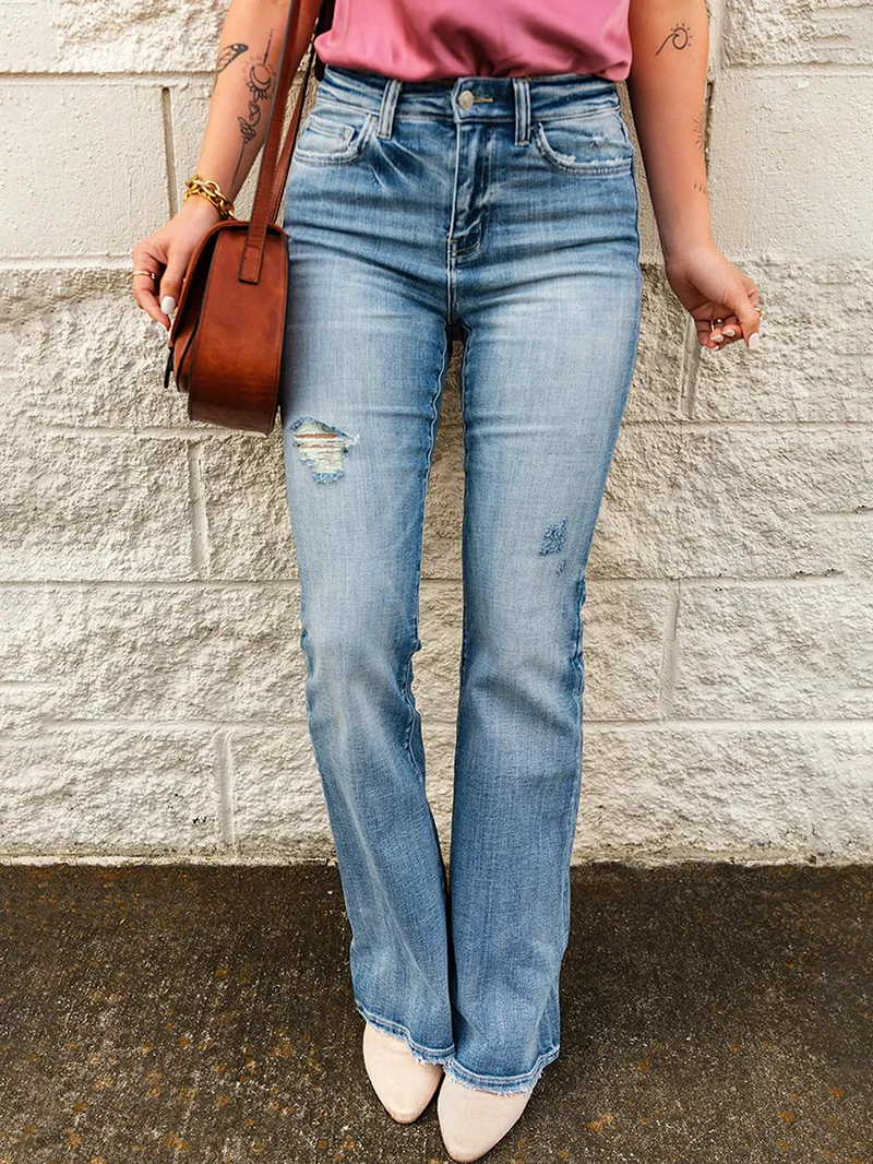 Women's Washed Classic Flare Jeans