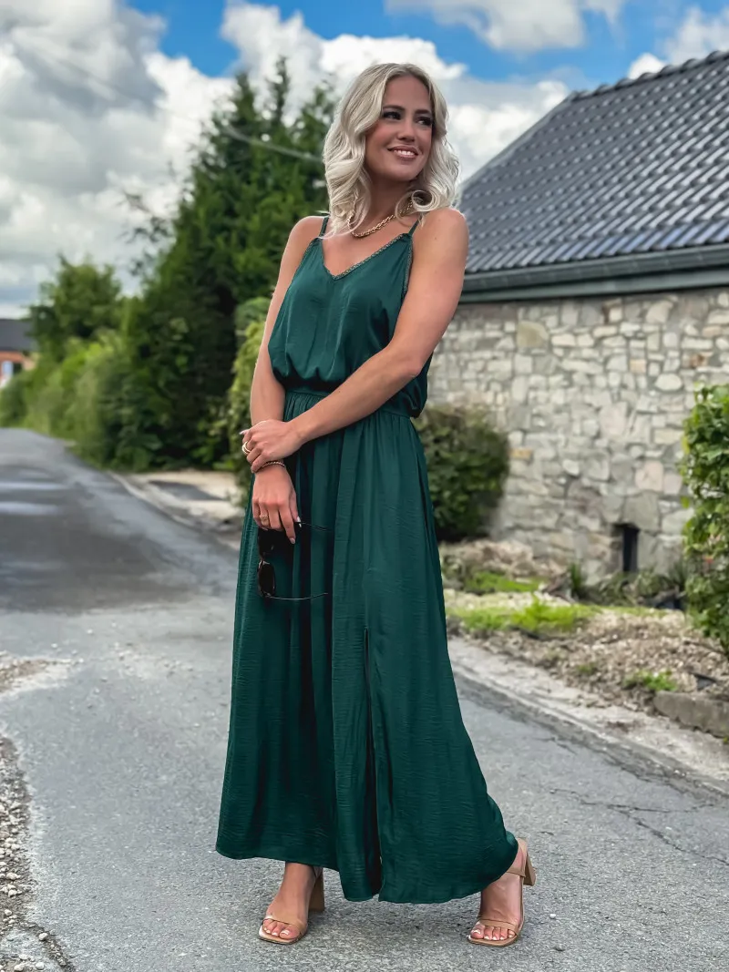 SIANNA LONG DRESS - FIR GREEN