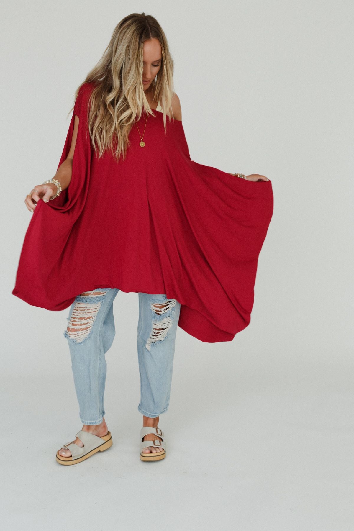 The Wren Tunic - Cranberry Red