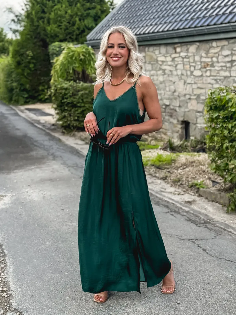 SIANNA LONG DRESS - FIR GREEN