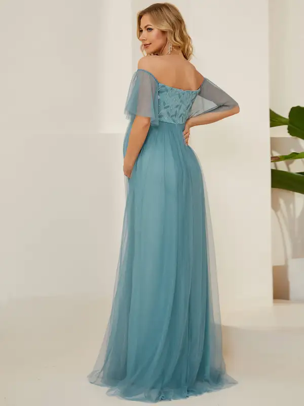 Off-Shoulders A-Line Floor-Length Wholesale Maternity Dresses