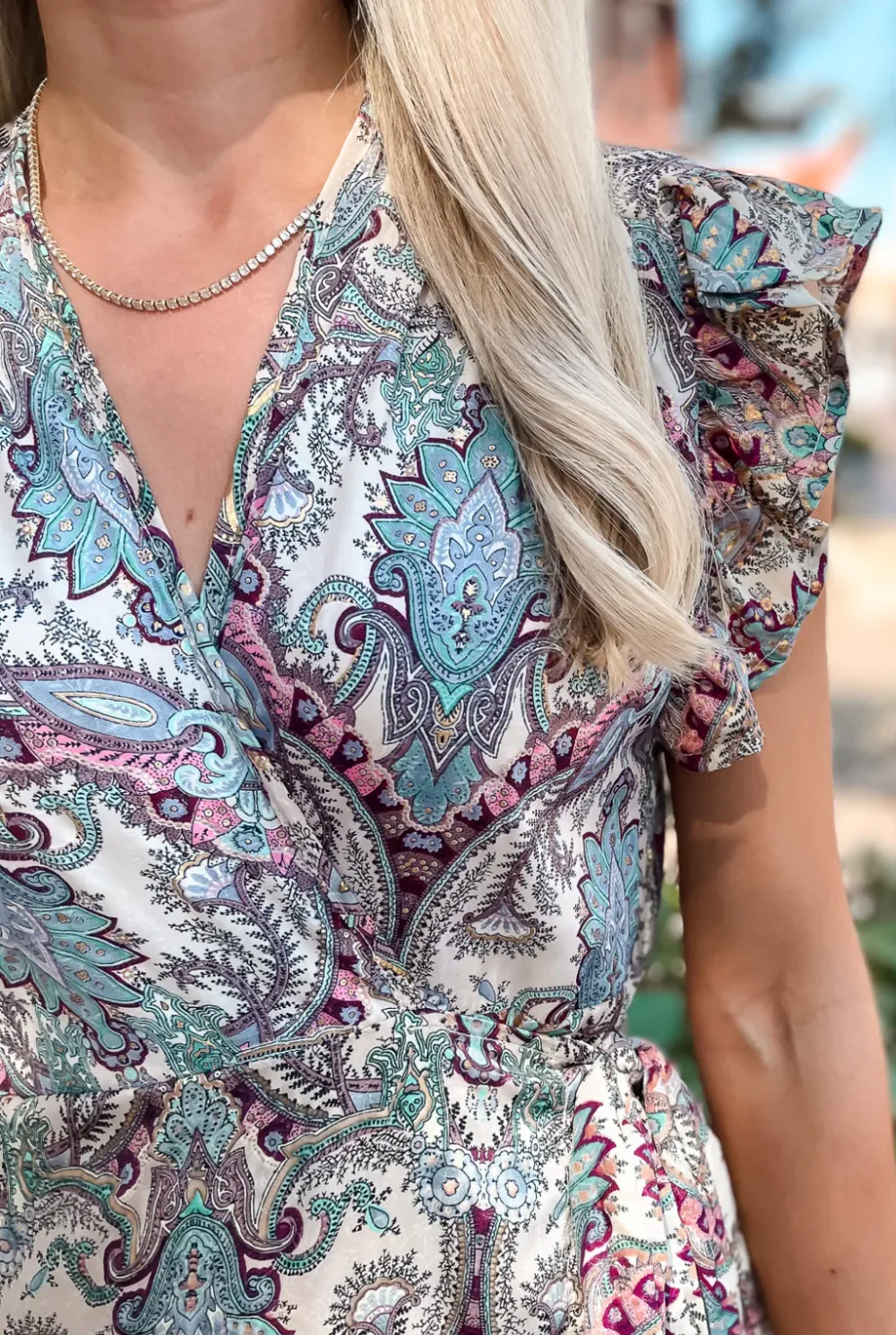 Plum Paisley Wrap Dress