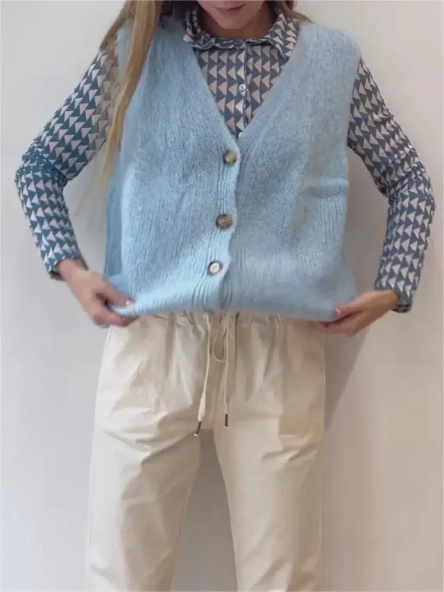 SKY BLUE MOHAIR VEST