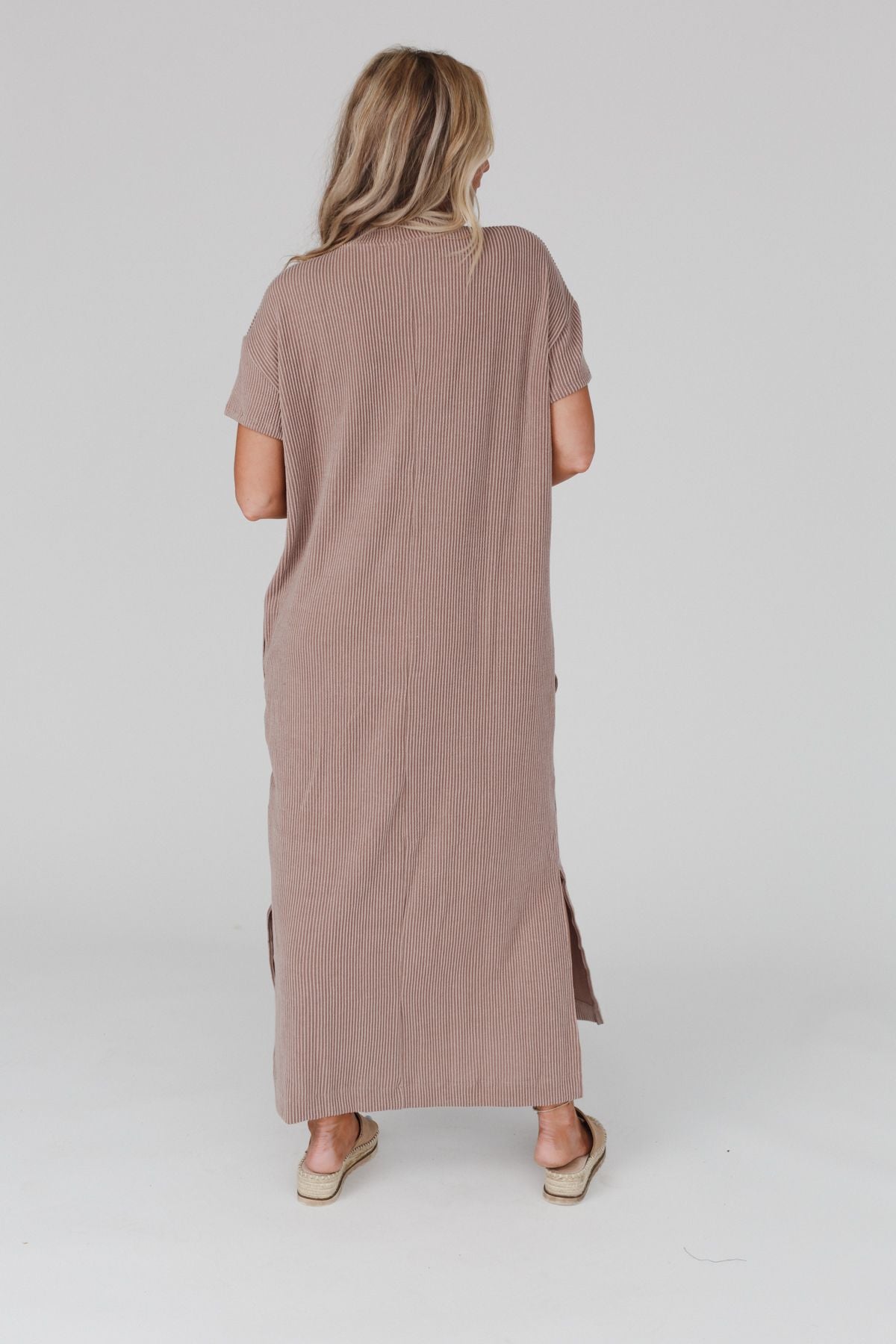 Easy Days Maxi Slit Tee Dress - Acorn