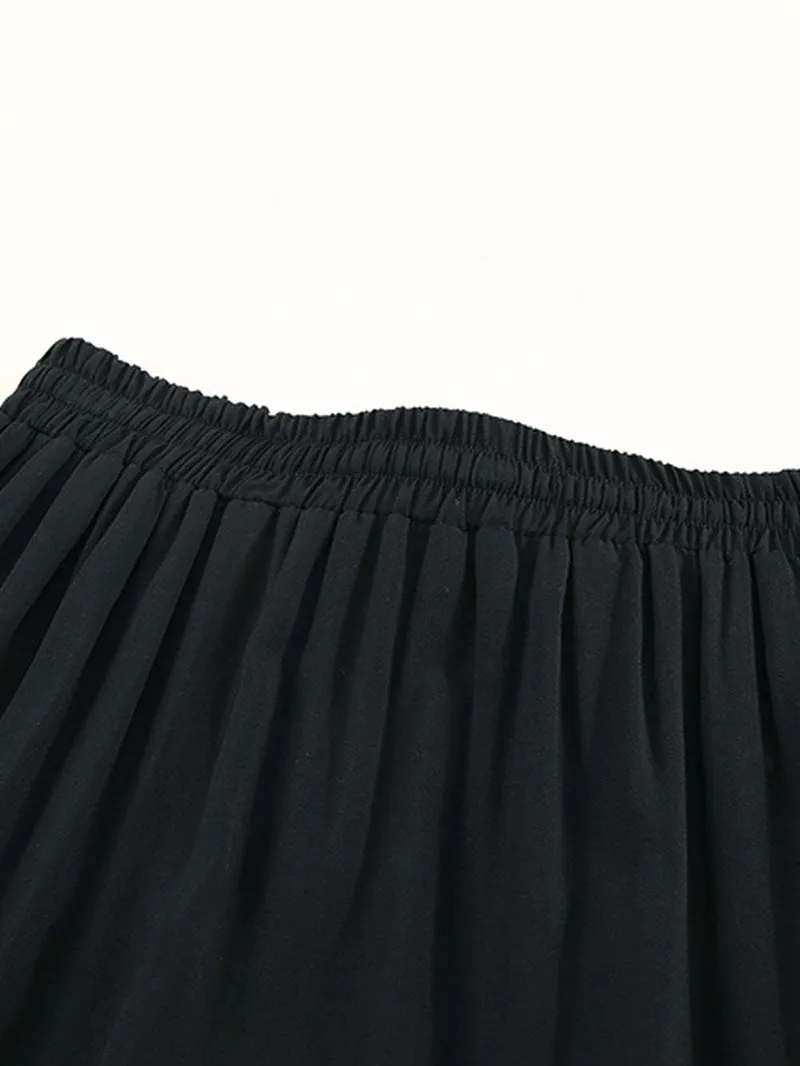 FRILL TIERED DRAWSTRING WAIST MAXI SKIRT