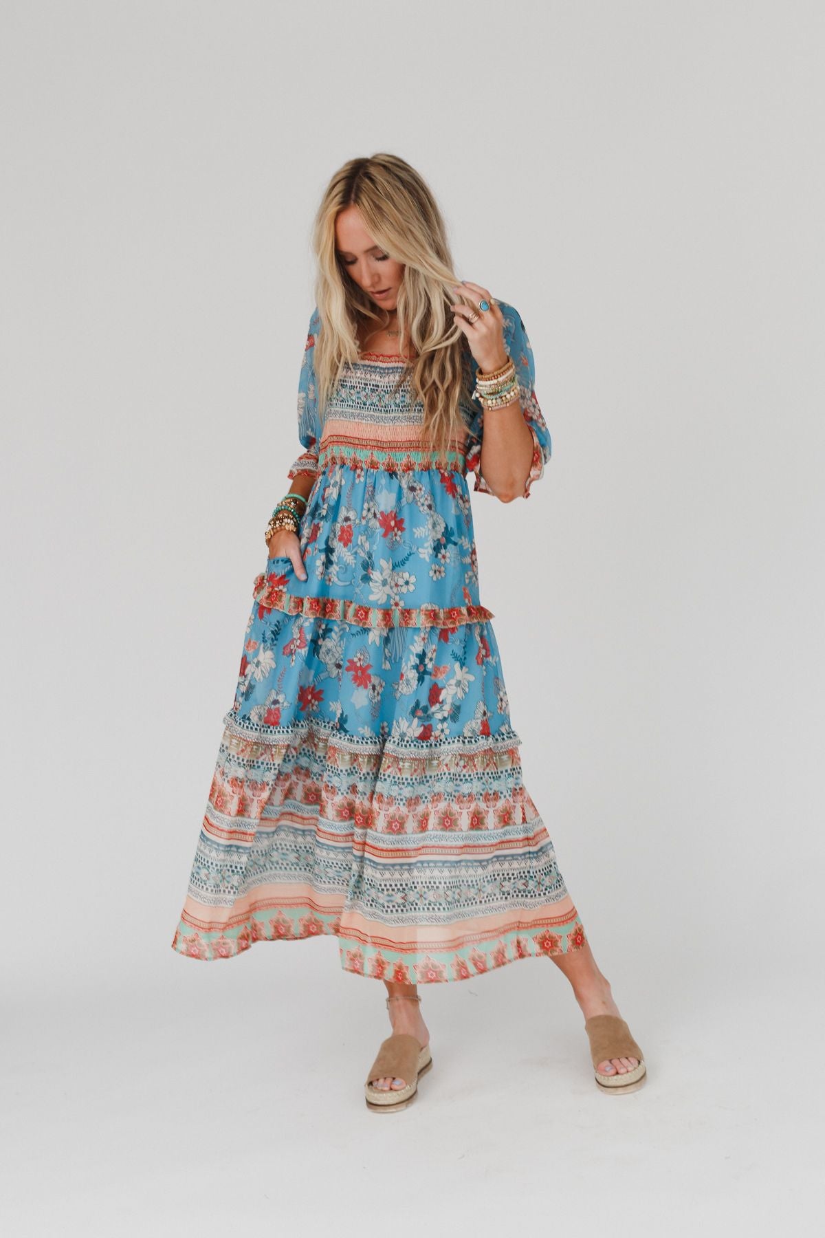 Where She Wanders Maxi Dress - Blue