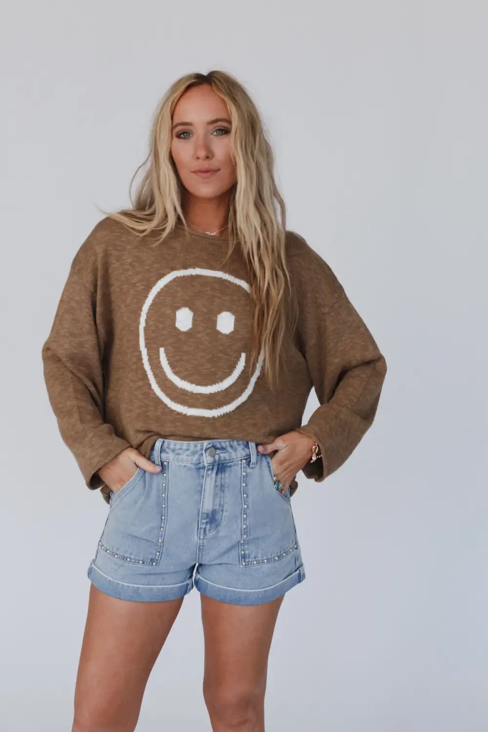 Made You Smile Sweater - Taupe