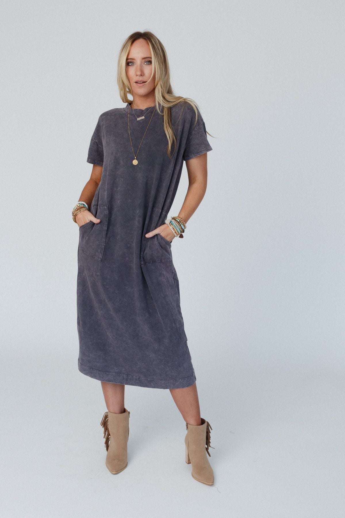 Long Weekend Maxi Tee Dress - Charcoal