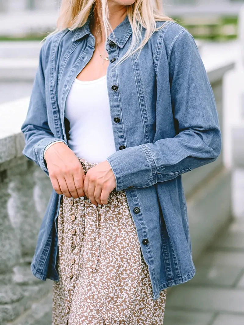 Casual simple versatile denim jacket