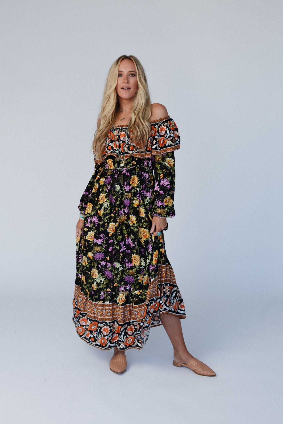 Dear To Me Floral Maxi Dress - Black