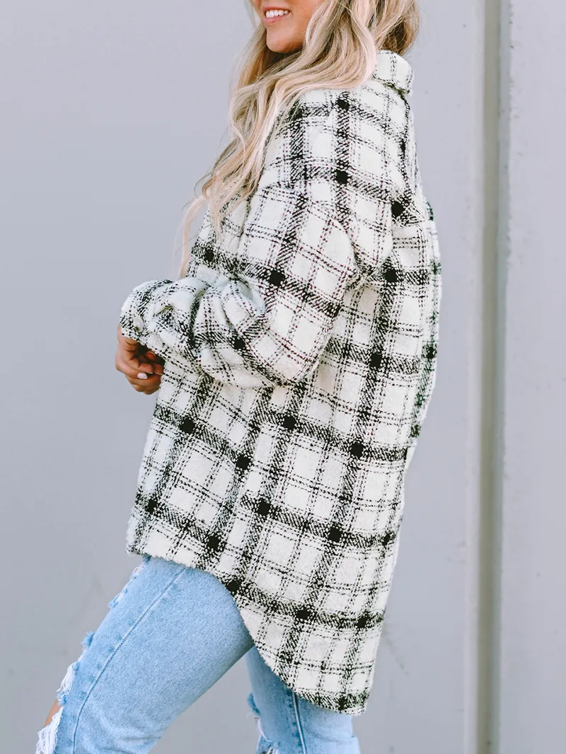 Oversized Plaid Pattern Flannel Shacket