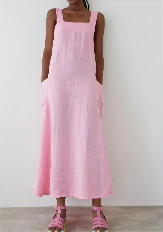 PINK LINEN DRESS