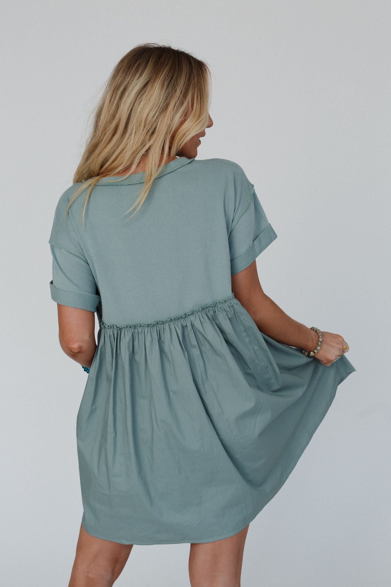 Sweetheart Breeze Tee Dress - Sage