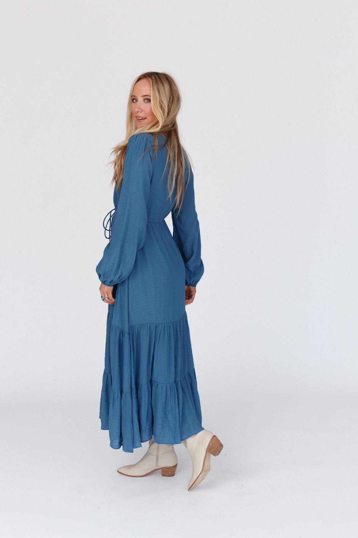 Karmela Puff Sleeve Maxi Dress - Blue