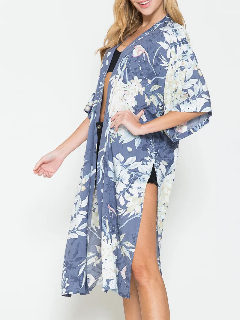 Botanical Print Split Cover Up