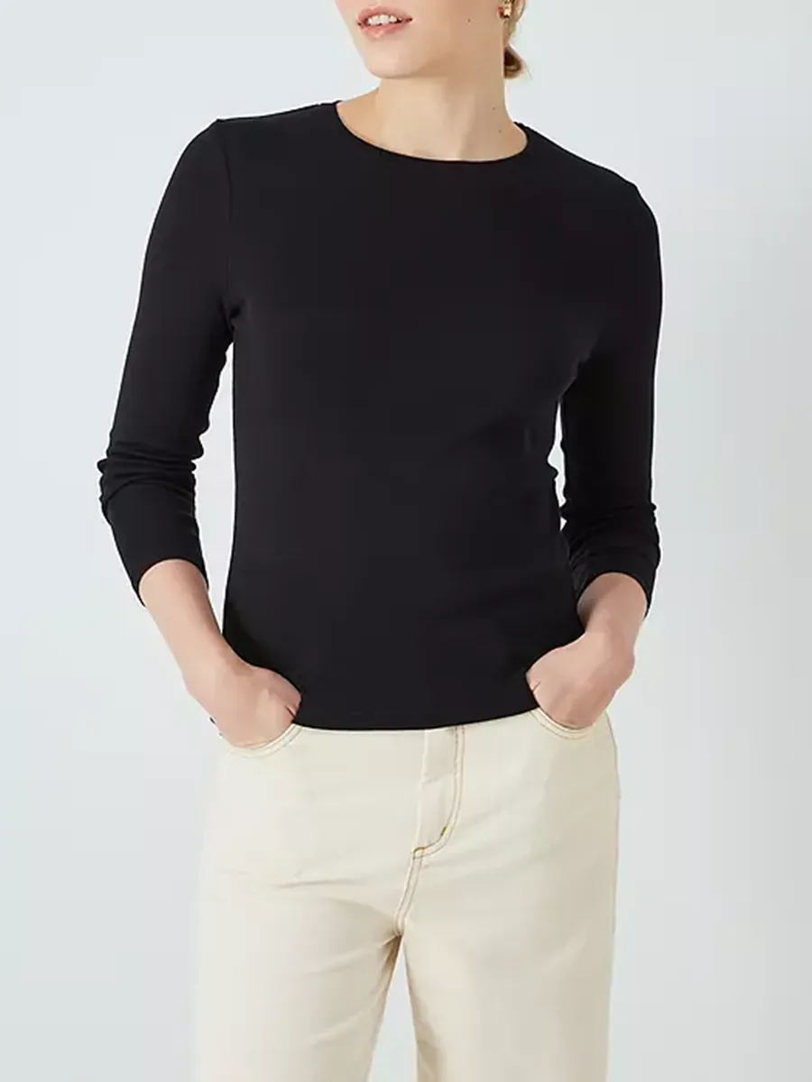 Organic Cotton Long Sleeve Crew Neck T-Shirt