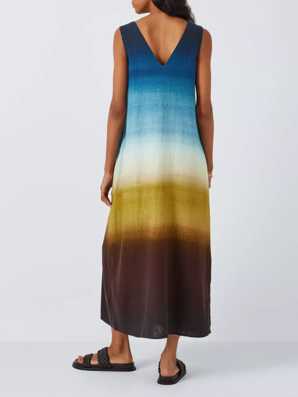 Linen Ombre V-Neck Dress