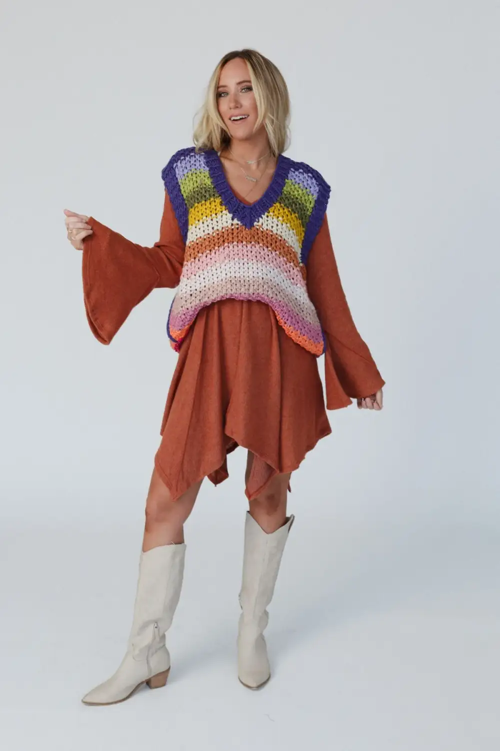 Wrapped Up In Color Knit Vest - Multi