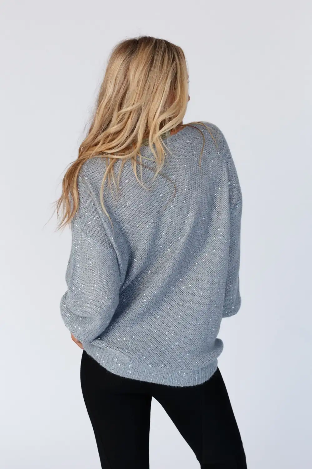 Hollywood Hills Sequined Sweater - Gray