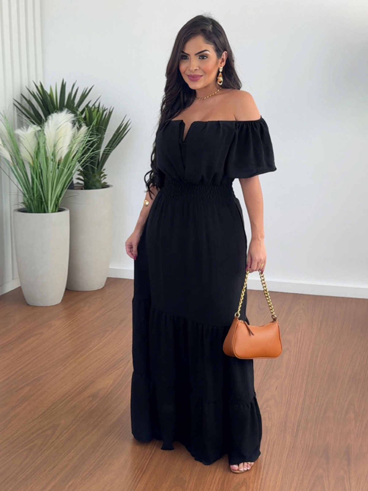 LONG BLACK DEC DRESS