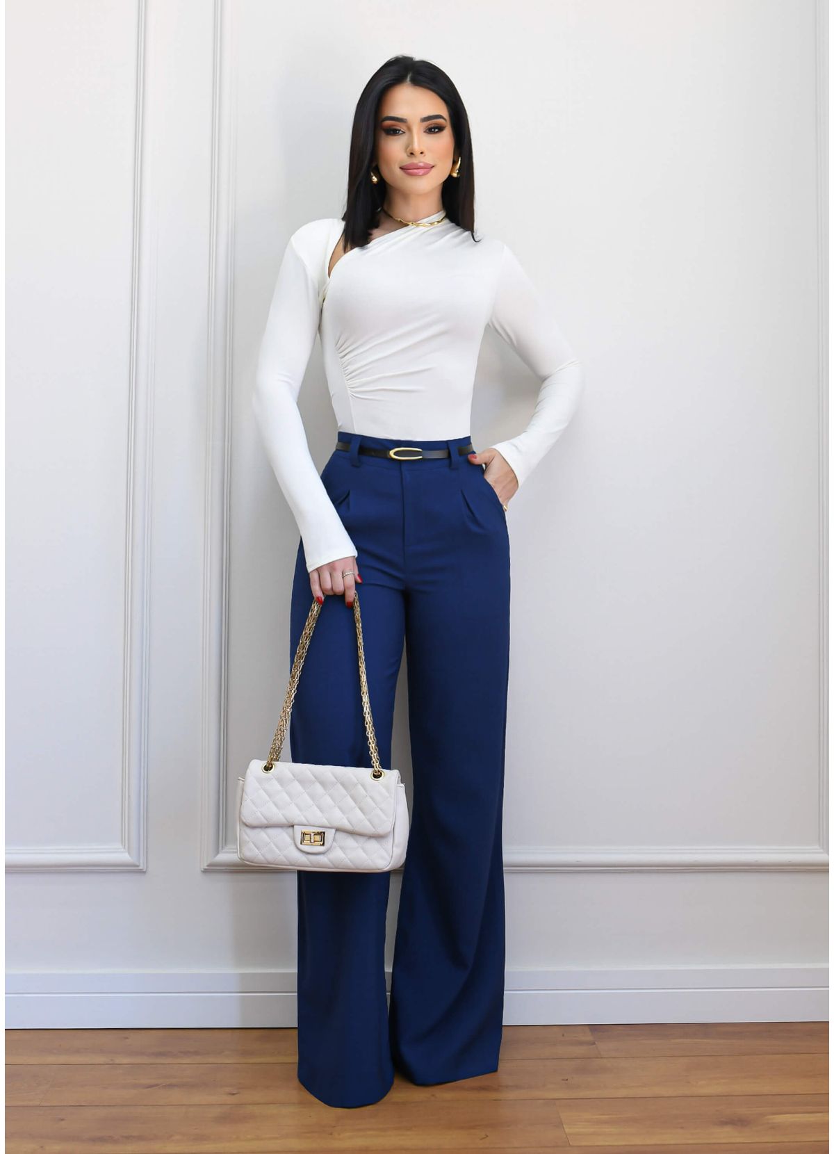 WIDE LEG STRAIGHT DRESS PANTS