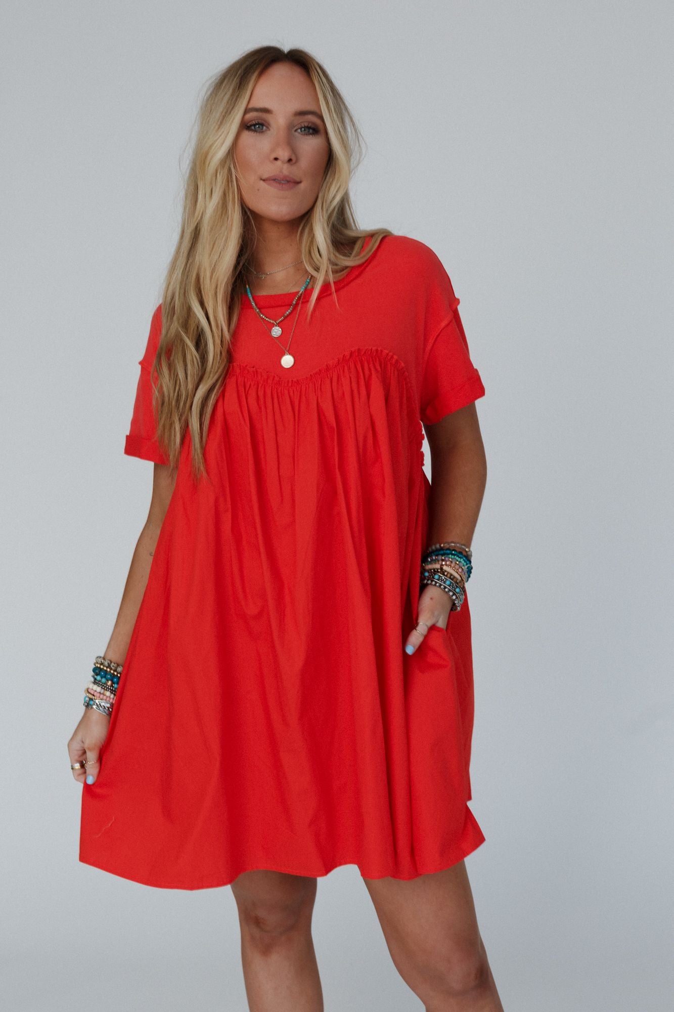 Sweetheart Breeze Tee Dress - Orange