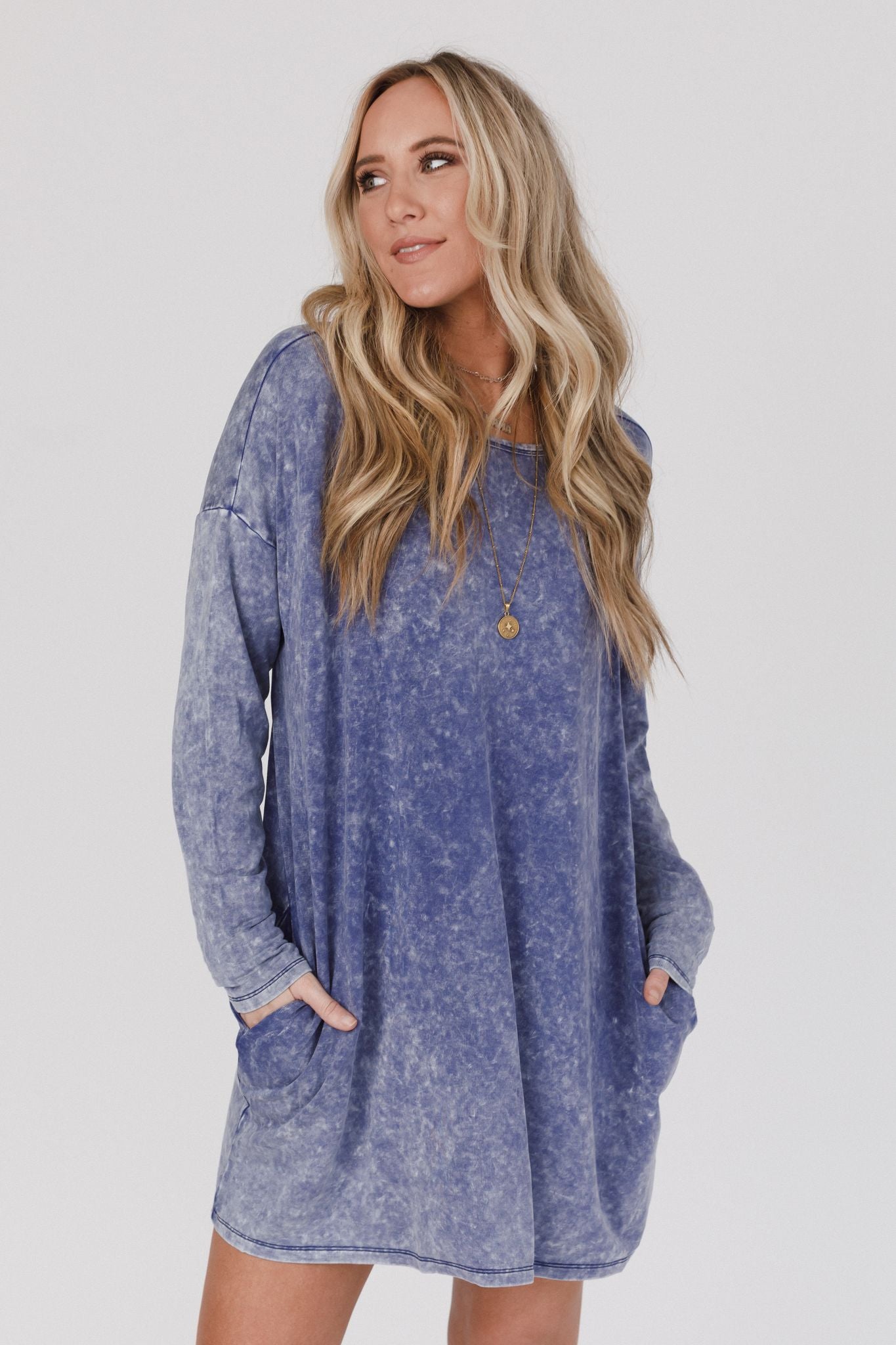 Archie Drop Shoulder Tunic - Blue