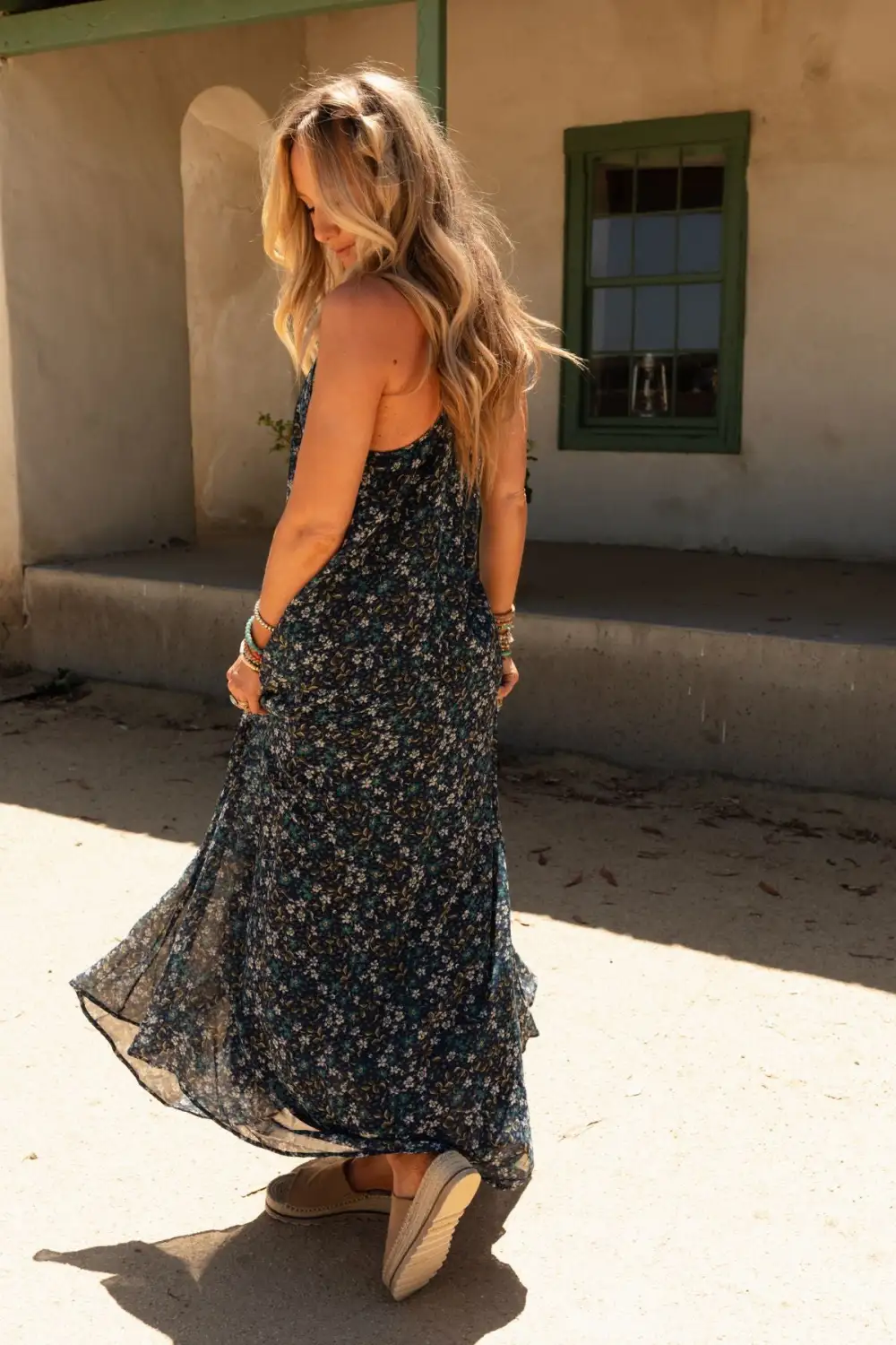 Oasis Pocket Maxi Dress - Navy Floral